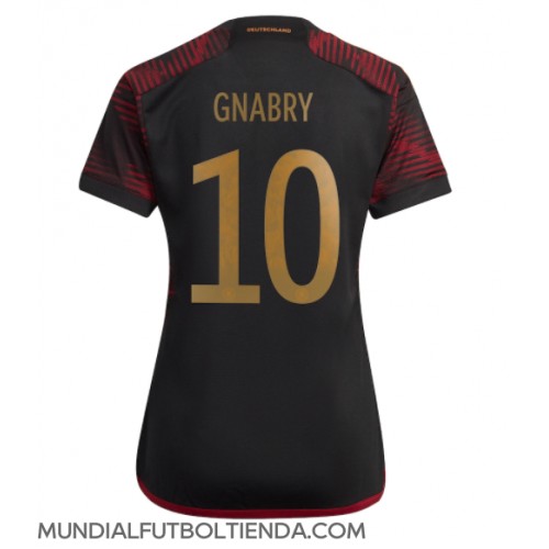 Camiseta Alemania Serge Gnabry #10 Segunda Equipación Replica Mundial 2022 para mujer mangas cortas